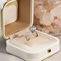 MiShang Classique 6 Griffes 3ct Coupe Ronde Certificat IGI 18K Or Blanc Solitaire Bague de Fiançailles Lab Diamant Bague CVD Lab Diamant