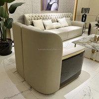 Ensemble de canapés sectionnels en cuir haut de gamme de luxe moderne avec coin, garnissage en éponge, pour usage intérieur, salon et salle à manger
