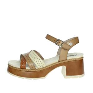 Sandalo con Tacco da Donna Refresh, Beige, con Plateau e Cinturino alla Caviglia - Product Image 1