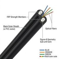 Kabel Serat Optik Kupu-kupu Sirkular GJXH GJXFH-1 2 4 Inti 1 2 4 Core untuk FTTH Indoor