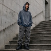 Sweat à capuche personnalisé pour homme, effet délavé, coupe oversize, style vintage streetwear