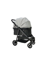 Poussette pour animaux de compagnie pliable de luxe en aluminium, étanche, avec poignée réglable, maille respirante, roue avant rotative et amortisseur