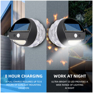 Lámpara de Pared Solar Xinster con LED de Llama, Impermeable para Exteriores, con Sensor de Movimiento - Product Image 5