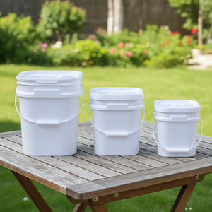 Grands bacs carrés pour <span class=keywords><strong>granulés</strong></span> d'aliments pour lapins en vrac, seaux durables de qualité alimentaire pour la réception des petits animaux et les aliments solides - Product Image 6