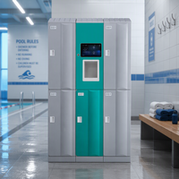 Nouveau produit : Casier de gym moderne en plastique personnalisé avec serrure électronique, système de casiers assemblés écologiques en gros