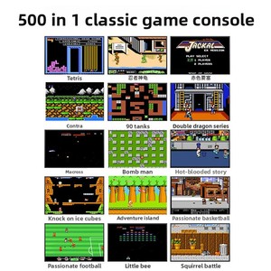 Console de Jeu Portable Rétro <span class=keywords><strong>500</strong></span>-en-1 <span class=keywords><strong>Mini</strong></span> Jeux Vidéo, Écran LCD Couleur 3.0 Pouces 8 Bits, Jouets et Cadeaux de Noël - Product Image 2