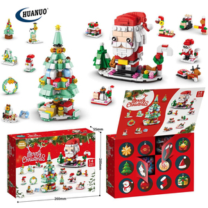 Advents kalender Weihnachten Weihnachts baum Zug Spielzeug 12 Boxen 544PCS Weihnachten Countdown Geschenke Kinder Mini Blocks Spielzeug Gebäude - Product Image 3