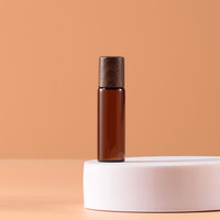 Vente en gros de flacons roll-on en verre ambré 1ml 2ml 3ml 5ml, mini flacons de parfum avec bouchons en bois, emballage en vrac