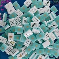 Tapis de Mahjong Chinoiserie Garden, Tuiles de Mahjong Américaines 160, Coque Acrylique Vert Jade, Mahjong Ocean Wind pour Décoration Intérieure et Soirées Jeux