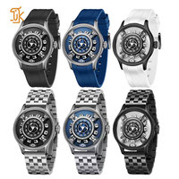 Fournisseur de montres OEM personnalisées, mécaniques automatiques, design heures errantes, verre bombé, bracelet en caoutchouc, luxe, haut de gamme, uniques