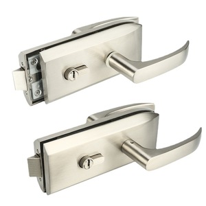 Poignée de porte en verre Zhan Han, serrure à levier en acier inoxydable, design moderne et simple pour porte de cloison de bureau - Product Image 1