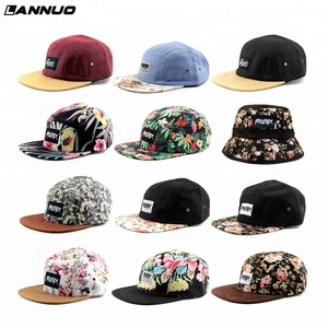 Phong Cách Làm Của Riêng Bạn Ngắn Bill/Brim Đen Twill Cap Bông Biểu Tượng Tùy Chỉnh Lưới 5 Bảng Điều Chỉnh Hat - Product Image 4