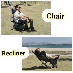 Silla de playa plegable para exteriores, silla portátil reclinable para acampar y pescar con portavasos y bolsillo de almacenamiento, ligera y plegable - Product Image 3