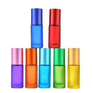 5ml Frosted Glass Ball Bottle <b>Perfume</b> <b>Dispenser</b> Cosmetic Bottle Steel Ball Roll on Essential Oil Bottle - Product Image 3