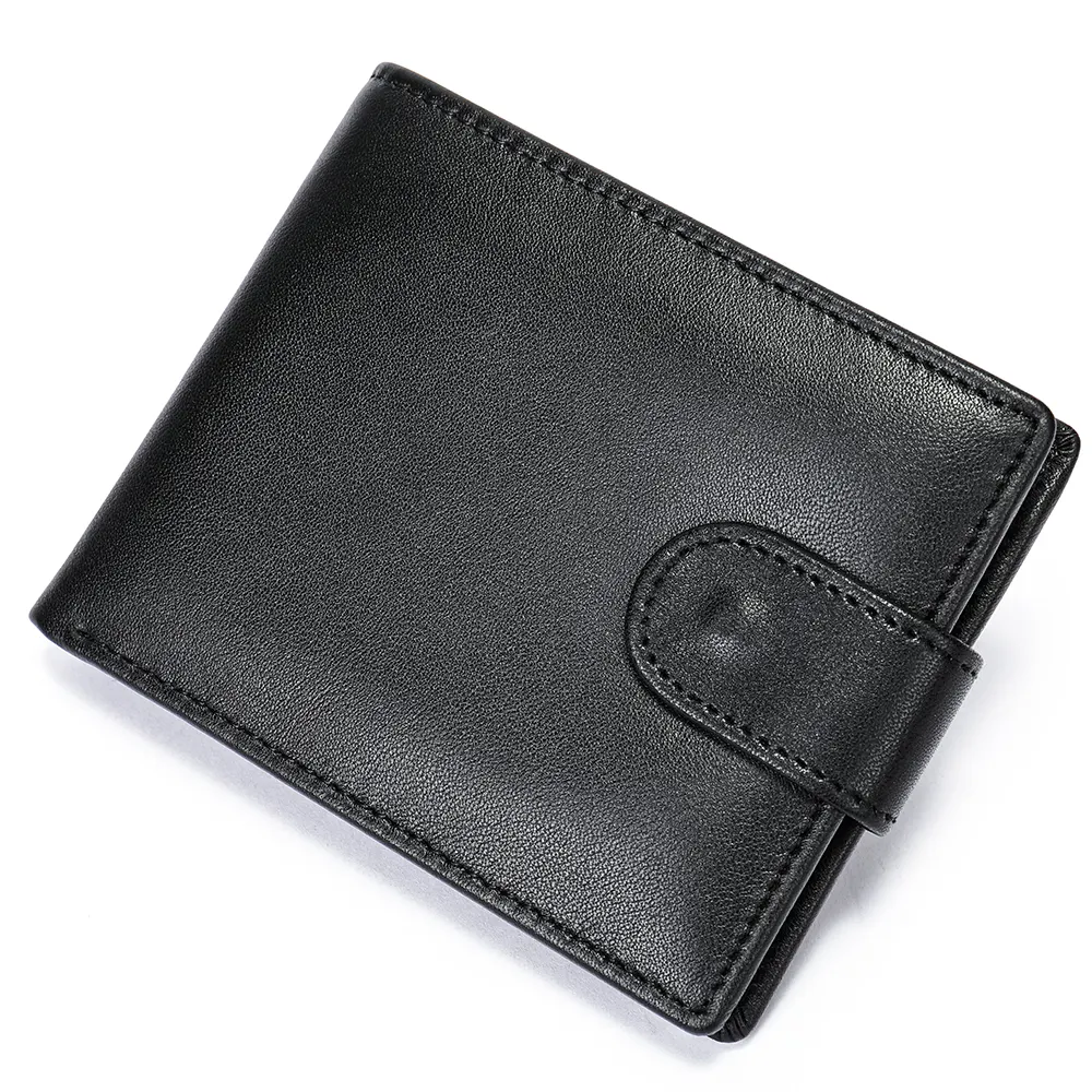 Leather Men Short Bifold Wallet Credit Card Holder Pocket Coin Purses Men Slim Wallet Genuine Leather Wallets For Men