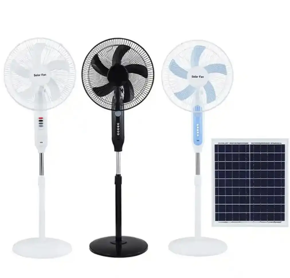 16inch Indoor Outdoor Use Dc 12V Solar Rechargeable Electric Circulater Stand Fan with Solar Panel