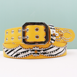 Cinturón de Diseño Personalizado de Lujo Estilo Punk con Detalles Tachonados, Estilo Urbano y Toque Vaquero, una Cintura Distintiva de Marca - Product Image 4