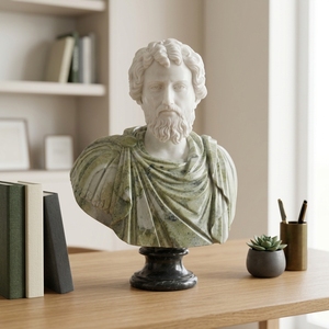 Décoration d'intérieur personnalisée pour la maison : Sculpture en <span class=keywords><strong>pierre</strong></span> de femmes et hommes célèbres, Art en marbre, Bustes de table en marbre, Statues - Product Image 6
