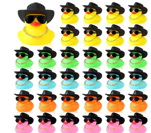 Compre Patitos de Goma Amarillos Promocionales para Decoración de <span class=keywords><strong>Bañera</strong></span> de Coche con Gafas de Sol, Mini Sombrero y Collar para Baby Shower - Product Image 6