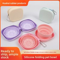 Bol pliable pour chien en gel de silicone personnalisable, de qualité alimentaire, écologique, 2-en-1, portable pour l'extérieur, à double compartiment