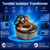 Système d'éclairage LED 200VA 115V 230V à faible perte en veille, transformateur toroïdal certifié CE UL