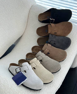 Birken London Pantoufles en cuir de vachette Sandales orthopédiques en liège pour femmes hommes Anti-glissant Caractéristique Semelle intérieure en liège pour les saisons printemps et été - Product Image 2