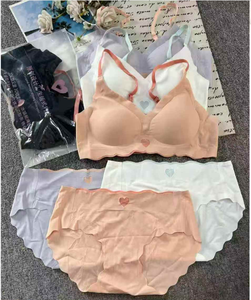 3-1139 #   Günstiger Lagerbestand Bestseller Nahtloser Push-Up Damen Sexy Eisseide BH und Slip Zweiteiliges Set Mädchen Unterwäsche - Product Image 1
