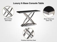 Table console extensible en métal au design moderne pour la maison, la cuisine et l'extérieur Caractéristiques de la table basse de l'entrée du salon et du rangement