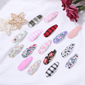Clip <span class=keywords><strong>BB</strong></span> Floral hecho a mano para niña y bebé, horquilla con estampado <span class=keywords><strong>de</strong></span> tela, Clip lateral, accesorios para el cabello, pinzas para el pelo bonitas - Product Image 1