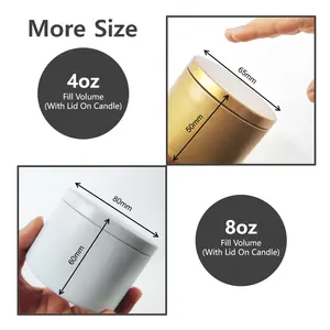 Wholesale 2oz 4oz 8oz Spice Tea Aluminum Jar Metal Round Tins Cosmetic Tin Cans With Screw Lids For Candles