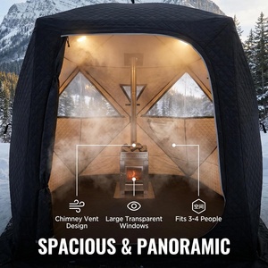 Tente de sauna de camping d'hiver imperméable, robuste, portable, moderne, pour l'extérieur, pour 2 à 5 personnes, tente de sauna cubique - Product Image 4