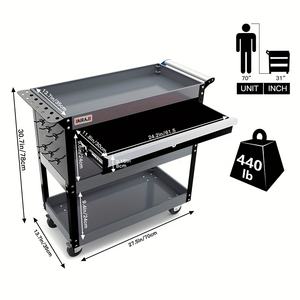 हॉट-सेलिंग तीन लेयर भारी-ड्यूटी रोलिंग टूल ट्रॉली रखरखाव उपकरण ट्रॉली के साथ लॉक करने योग्य भंडारण अंतरिक्ष गोदाम उपकरण ट्रॉली - Product Image 5