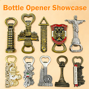 Aimant de réfrigérateur en métal, ouvre-bouteille, souvenir touristique de Noël des États-Unis, Miami Destin, design 3D personnalisé, logo, aimant promotionnel - Product Image 2