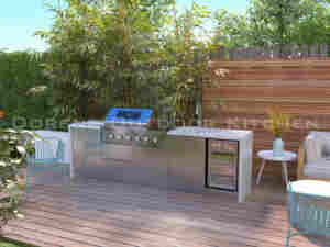 2025 dorene חמה סט קטן ארון מטבח חיצוני ארון מטבח עם עיצוב מפל אבן משטח & מקרר גריל גז - Product Image 5