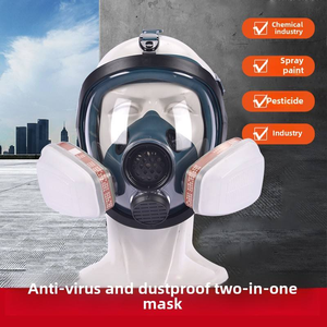 Respirador Protector Facial Completo Reutilizable con Válvula Moldeada para Gases Ácidos-Álcalinos y Contra Incendios, de Visión Amplia, para Pintura en Aerosol - Product Image 6