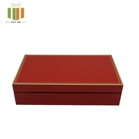 Caja de Regalo Navideña de Lujo Personalizada, Cartón Rígido Rojo, Empaque Festivo con Logotipo en Lámina Dorada, Venta al Por Mayor
