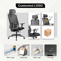 Chaise de bureau en tissu moderne réglable Chaise pivotante ergonomique minimaliste avec appui-tête Kabel pour ordinateurs scolaires avec maille