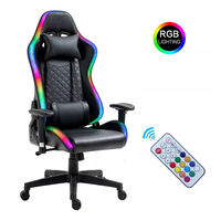 Chaise de jeu en cuir PU avec éclairage LED et haut-parleurs, échantillon gratuit, livraison directe