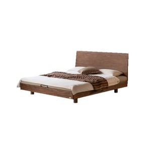 Solid Wood Bed Modern Minimalist Black Walnut Floating Platform Bed Home Use <b>Large</b> Size Assemblable Framework Structure - Product Image 2