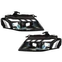 Pour Audi A4 A4L B8 8K Style RS, phares à double faisceau avec lentille de projecteur LED DRL, phares fumés noirs, accessoires 2008 2009 2010 2011 2012