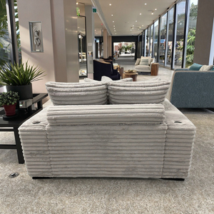 Oversized Cuddler Chaise <b>Sofa</b> Set with Cupholder and USB Square Convertible Living Room Accent Chair for Apartment Villa Grey - Product Image 3