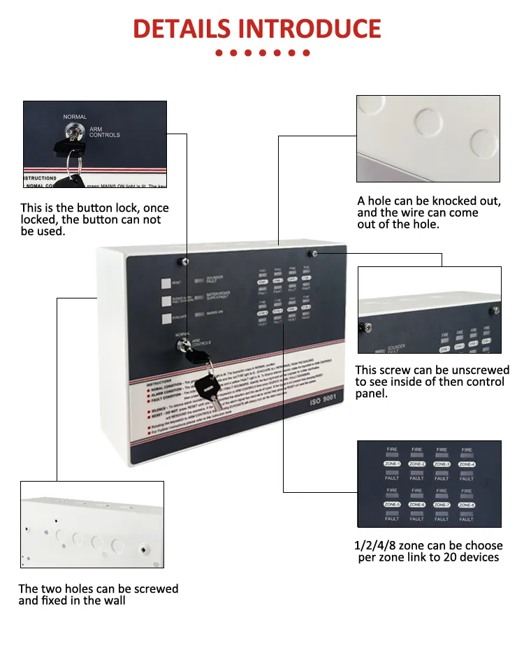 Diskon besar panel pengendali Alarm kebakaran konvensional sistem alarm kebakaran 8 zona panel pengendali alarm kebakaran