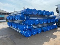 En stock, tube rond en acier pré-galvanisé GI, 6m, 12m, revêtement en zinc pour structure de serre, tube agricole galvanisé