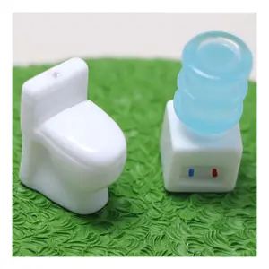 Doll house Mini Water Dispenser White Toilet Closestool Miniature Life Play Scene Doll House Accessories Kids Toys