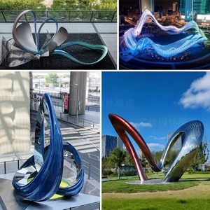 Escultura Grande de Acero Inoxidable, Diseño Personalizado de Dibujos Animados, Paisaje Acuático, Arco de Animales, Monumento, Adornos de Arte Abstracto Moderno - Product Image 6