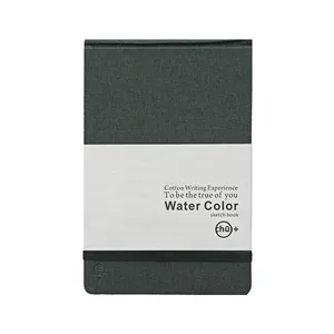 Libro de bocetos de acuarela retro, tamaño A5, tapa dura de lino y algodón con cubierta de tela cosida con hilo, cuaderno interior de 60 páginas, estilo impreso - Product Image 6
