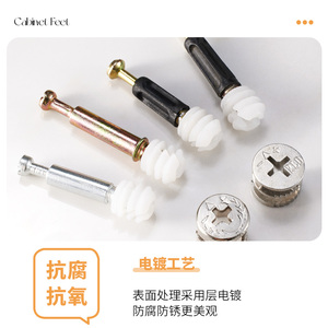 Herrajes para Muebles, Conectores Tres en Uno, Accesorios de Ensamblaje de Tornillos y Tuercas con Rueda Excéntrica para Armarios, Guardarropas y Camas - Product Image 3