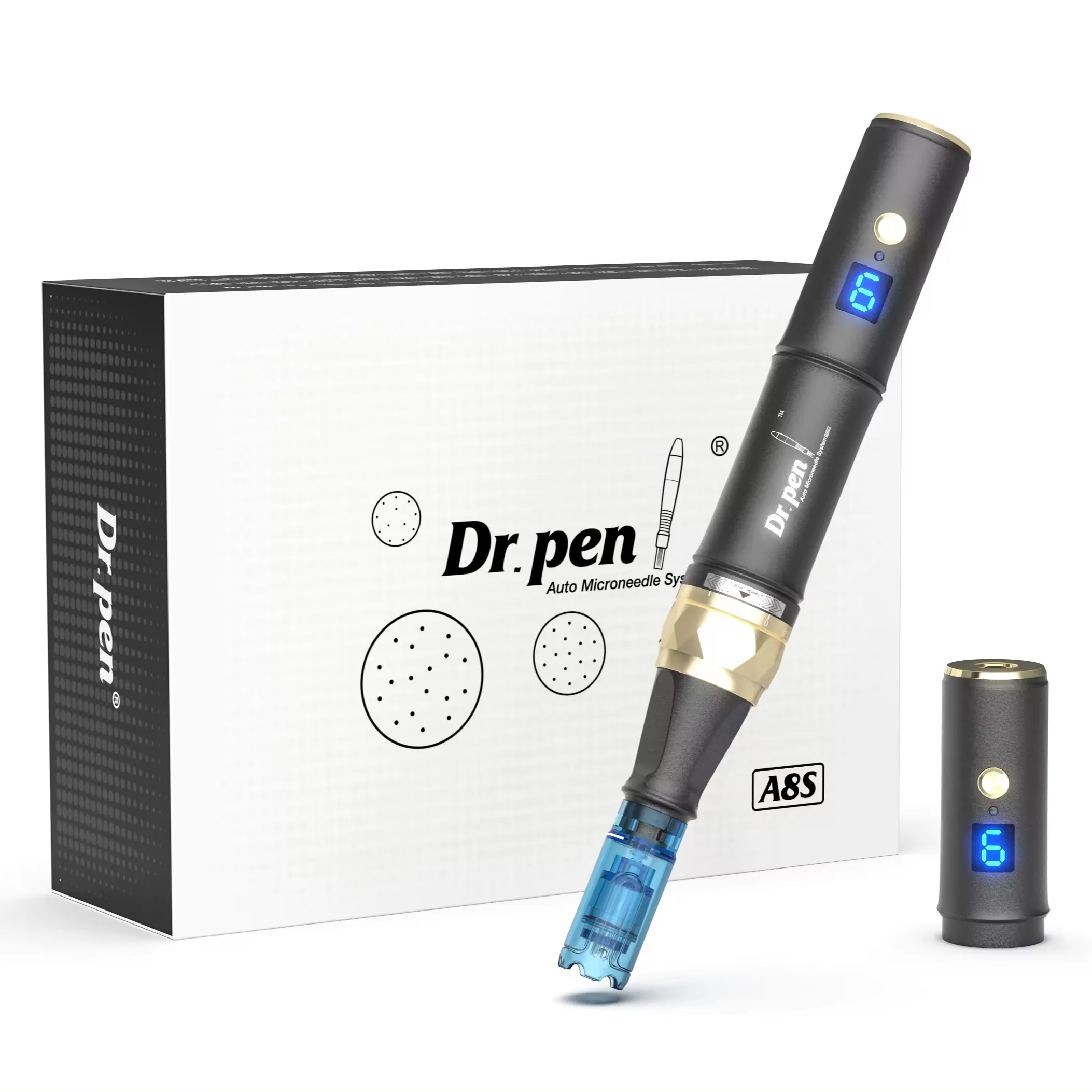 Для домашнего использования, в клинике, используется a8s micro Dr Derma Pen, иглы, ручка для микронидлинга