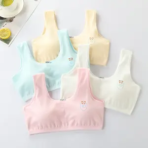 Teenage Girl Training Bra Soft Double Layer Cotton Prevent Nipple