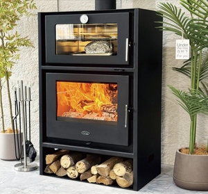 Poêle à bois autoportant en acier de style européen moderne PANSEE pour villa, salon, chauffage intérieur, écologique et durable - Product Image 1